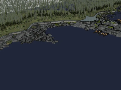 Candlelight night cruise boat landscape su model 3D Model