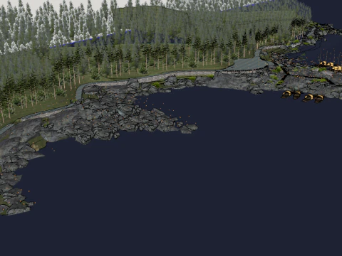 Candlelight night cruise boat landscape su model 3D Model