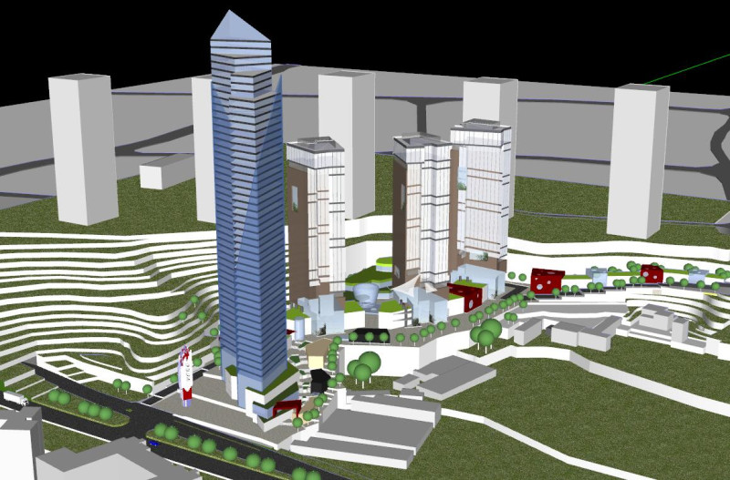 Complex building su model Modelo 3D .c4d .max .obj .3ds .fbx .stl .blend 