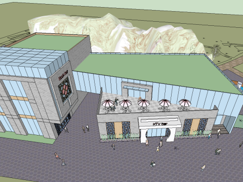 Comprehensive Bar SketchUp Model 3D Модель