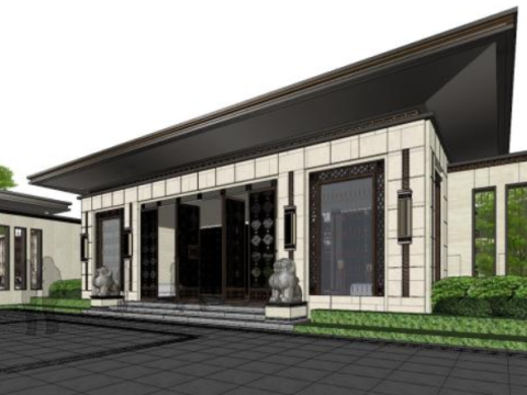 Landscape design su model of a sales office in a demonstration area 3D Модель