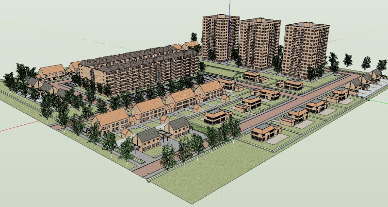 Residential Planning SketchUp Model Modello 3D .c4d .max .obj .3ds .fbx .stl .blend 
