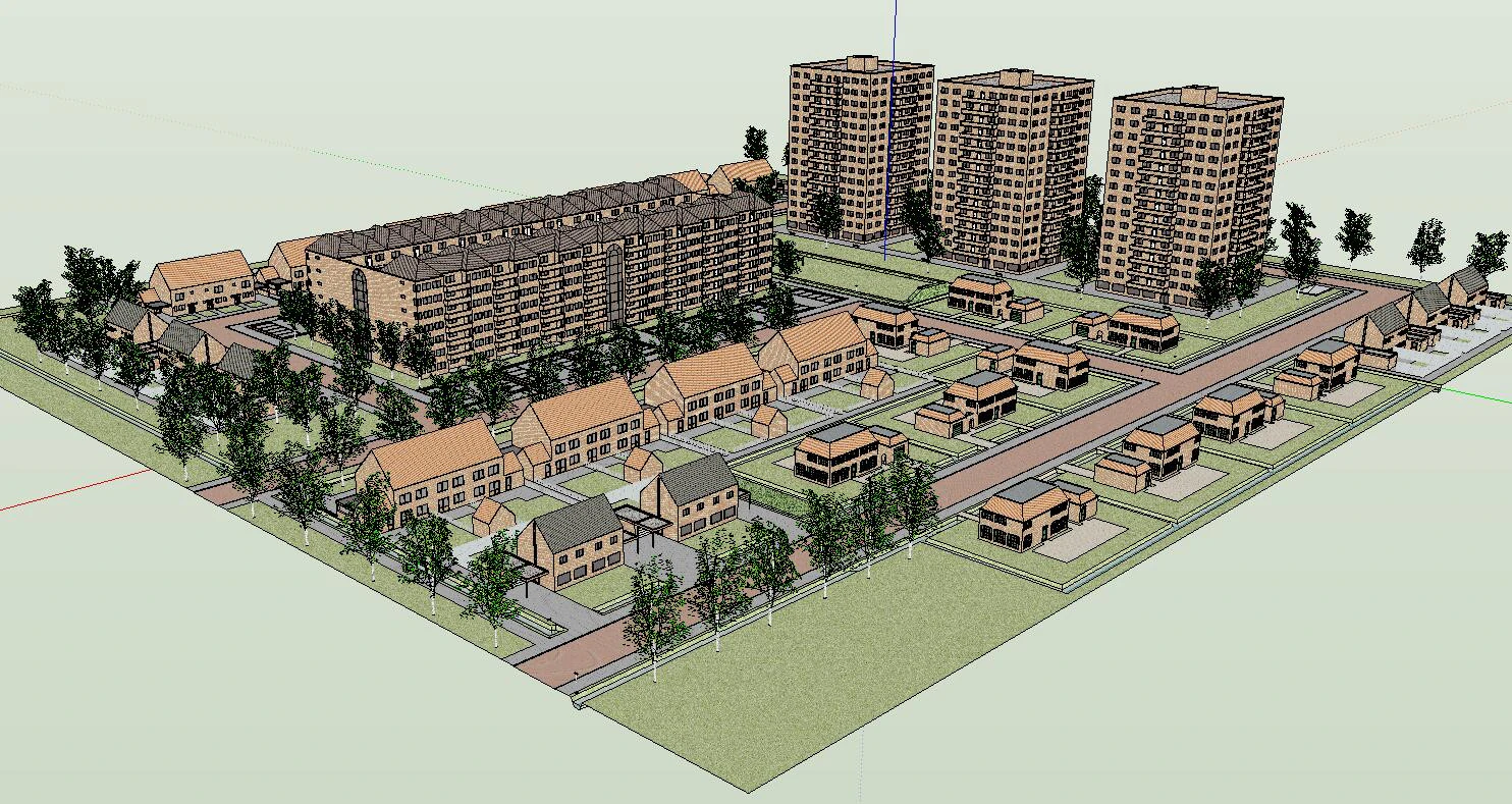 Residential Planning SketchUp Model 3D Model .c4d .max .obj .3ds .fbx .stl .blend 