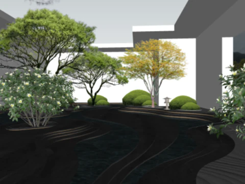 Эскизная модель сухого ландшафта 3D Модель