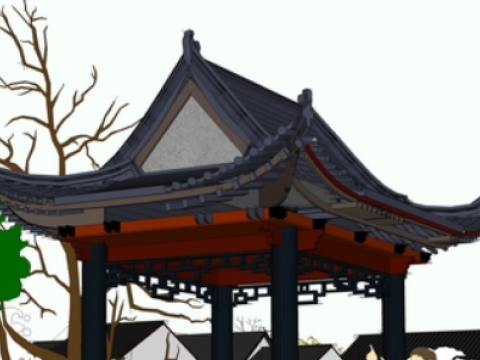 Sketchup model of a southern commercial street 3D Модель