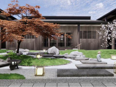 Sketchup model of outdoor landscape design for a courtyard 3D 模型