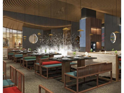 SU fine model of hot pot restaurant spatial scheme 3D Model