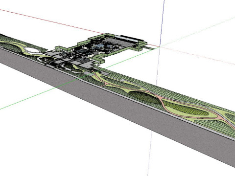 Su model of a classical garden courtyard landscape 3Dモデル