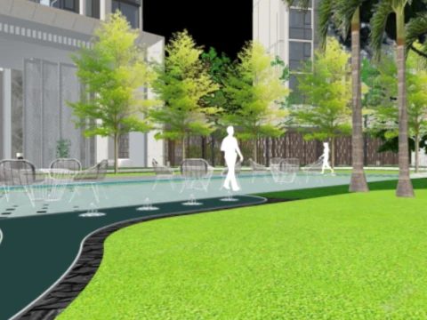 Su model of landscape of well-known enterprise residential area 3D Model