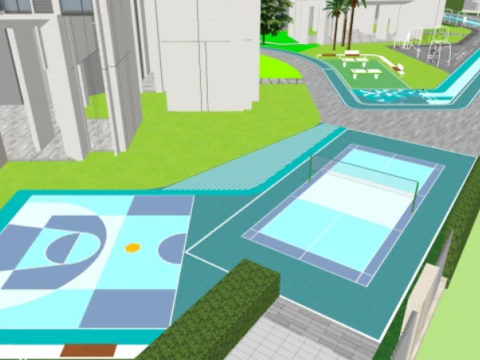 Su model of landscape of well-known enterprise residential area 3D Model