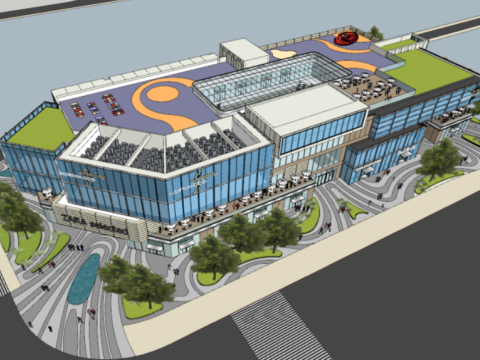 A certain generation of sales officecommercial building SU model 3D 模型