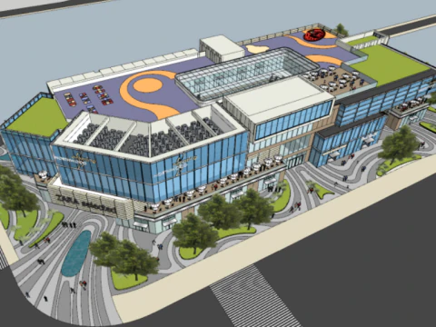 Eine bestimmte Generation von SU-Modellen für Verkaufsbüros und Gewerbegebäude 3D Modell