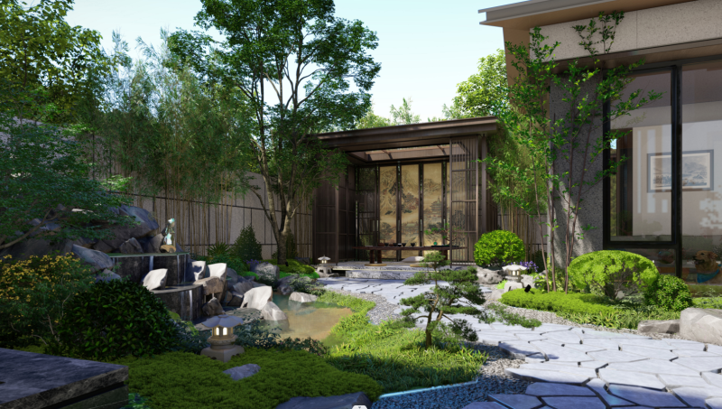 A garden sketchup 3D Model .c4d .max .obj .3ds .fbx .stl .blend 
