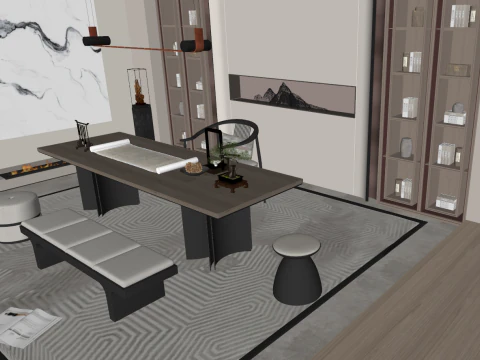 Fine design of SU model in a study room 3D Model