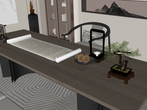 Fine design of SU model in a study room 3D Model