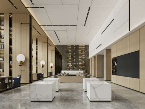 Fine design of SU model of a sales office Modello 3D
