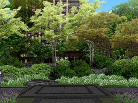 Fine su model of a residential landscape 3D Model