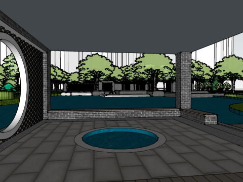 Sketchup model of a characteristic park landscape Model 3D