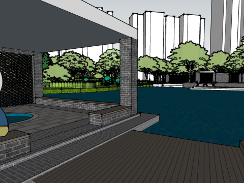 Sketchup model of a characteristic park landscape Model 3D