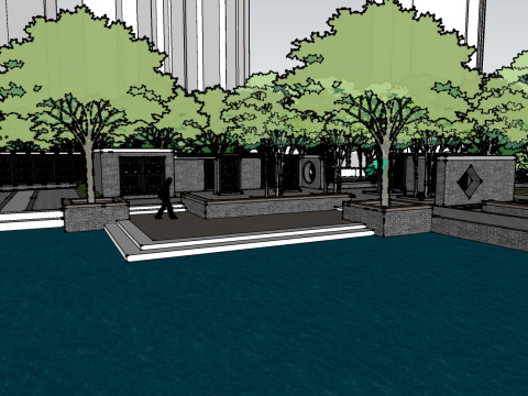 Sketchup model of a characteristic park landscape Model 3D