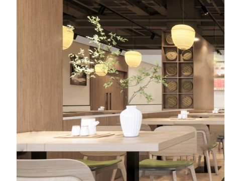 SU fine model of the conceptual design of a wood-colored restaurant Model 3D