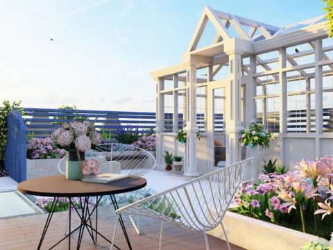 안뜰 풍경의 Su 모델 3D 모델