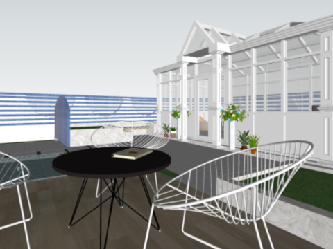 Su model of a courtyard landscape 3Dモデル