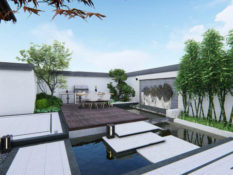 Modelo SU de un jard&iacute;n. Modelo 3D