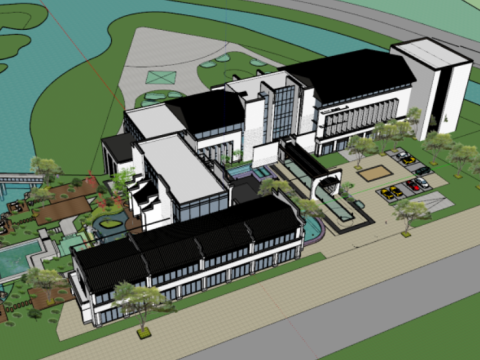 SU model of a hot spring center building 3D 模型