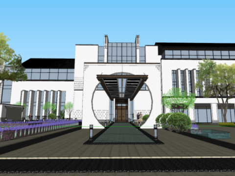 SU model of a hot spring center building 3D 模型