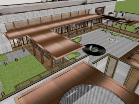 SU model of a public residence sales office building 3D Model