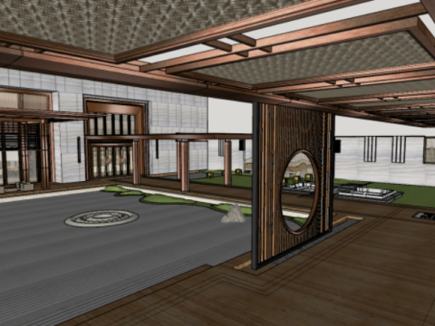 SU model of a public residence sales office building 3D Model