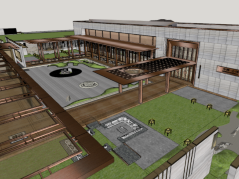 SU model of a public residence sales office building 3D Model
