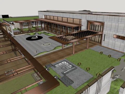 SU model of a public residence sales office building 3D Model