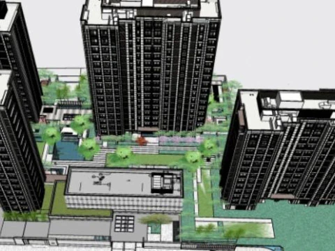 주거용 조경 건물의 Su 모델 3D 모델