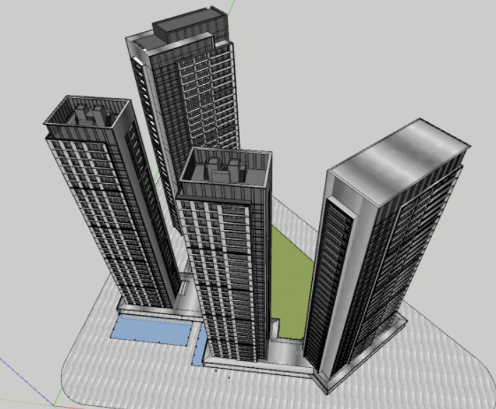 SU Model of Residential Building of Asian Games Village Project 3D Model .c4d .max .obj .3ds .fbx .stl .blend 
