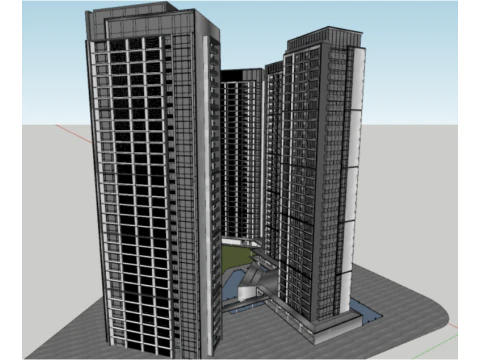 SU Model of Residential Building of Asian Games Village Project 3D Model