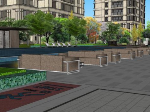 Sketchup model design for a luxury residential building including high-rise buildings and villas 3D Модель