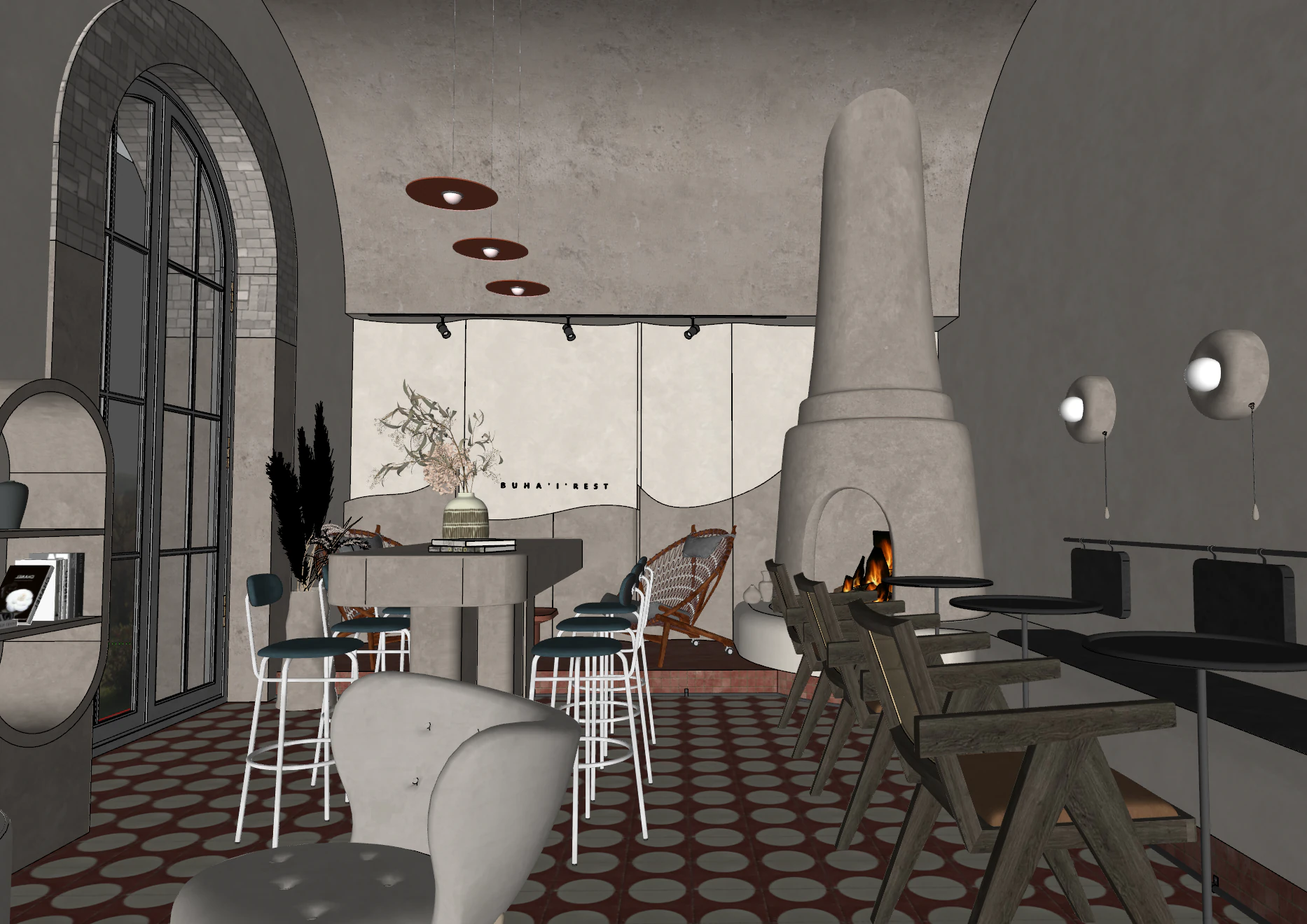 Restaurant 3D Model .c4d .max .obj .3ds .fbx .stl .blend 