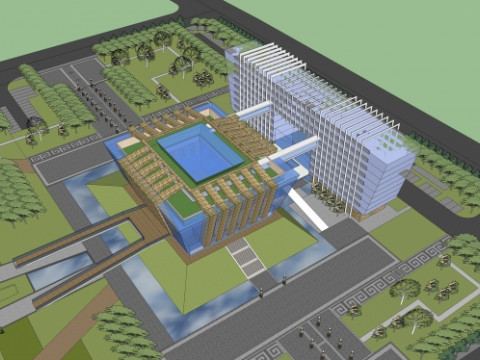 6 sketchup model designs for modern-style museums Model 3D