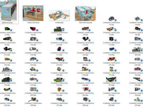 50 container architectural design sketchup models 3D 모델