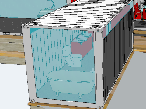 50 container architectural design sketchup models Modello 3D