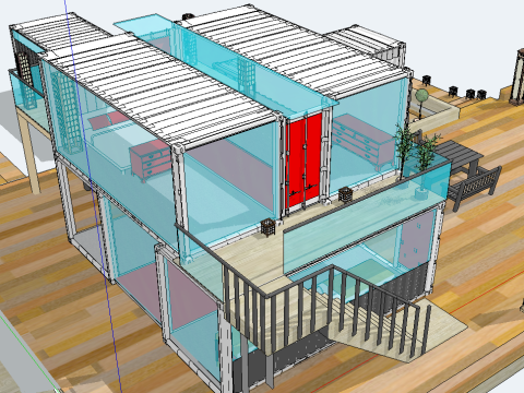 50 container architectural design sketchup models Modello 3D