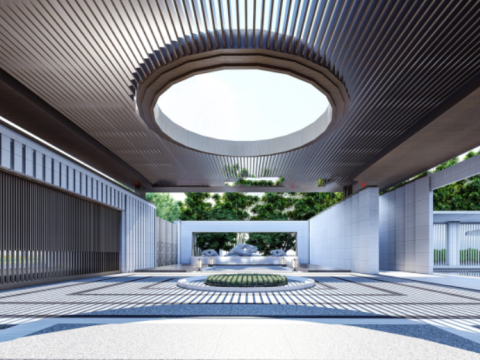 High-end atmospheric fashion sales office landscape SU model Model 3D