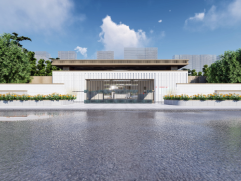 High-end atmospheric fashion sales office landscape SU model Model 3D