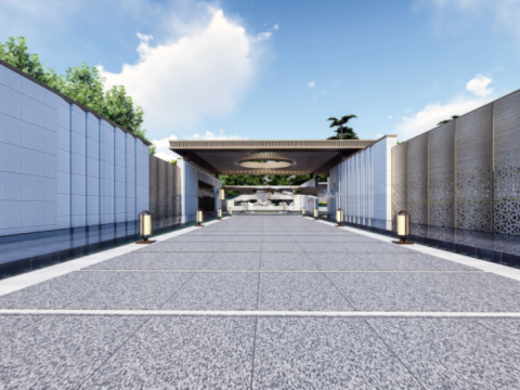 High-end atmospheric fashion sales office landscape SU model Model 3D