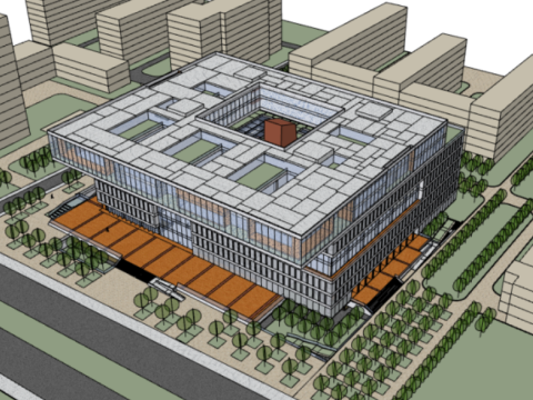 SU Model of XX University Library 3D Model