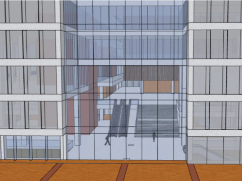 SU Model of XX University Library 3D Model