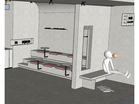 Wabi Sabi Milk Tea Cafe SU Model 3D 模型