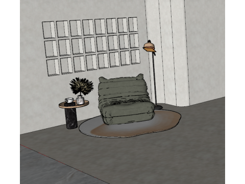 Wabi Sabi Milk Tea Cafe SU Model 3D 模型